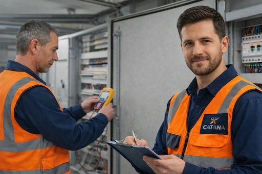 Kỹ thuật viên CATANA kiểm tra hệ thống điện tại nhà khách hàng